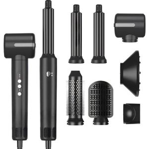 Airstyler - Zwart - Haar - Haarborstel - Multistyler - Opbergdoos - Föhn Met Diffuser - Krulborstel - Krultang - Haardroger - Föhnborstel - Stijltang -Hairwrap - 7 In 1 - Velours Max