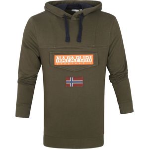 Napapijri - Burgee Sweater Donkergroen - Heren - Maat S - Modern-fit