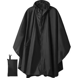 Regenponcho met capuchon voor volwassenen, zakken en rits, unisex waterdichte lichtgewicht regenjas