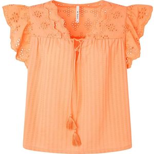 Pepe Jeans Anaise Overhemd Met Korte Mouwen Oranje XL Vrouw