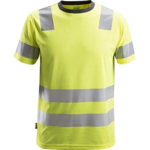 Snickers 2530 AllroundWork, High-Vis T-Shirt Klasse 2 - High-Vis Geel/Staalgrijs - XL