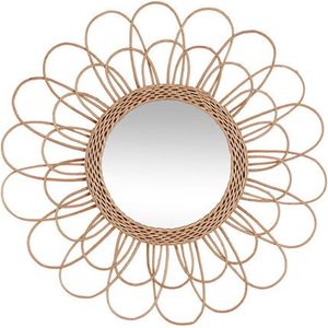 Sphera Spiegel in Bloemfiguur - 56 cm - Bruin/Rotan
