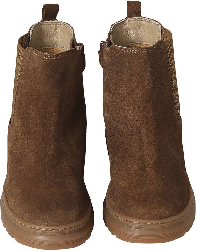 Enkellaarsjes - Kameel - Leren Boots - Met Rits en Elastiek