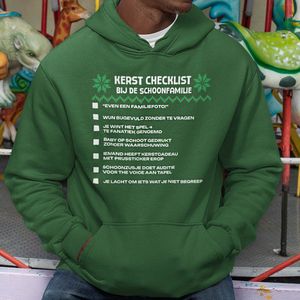 Kerst Hoodie Groen Kerst Checklist - Overleven Bij Je Schoonfamilie V2 4XL