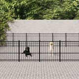 The Living Store Hondenhok Hondenkennel - 679 x 485 x 100 cm - Stalen stangen - Stevige constructie