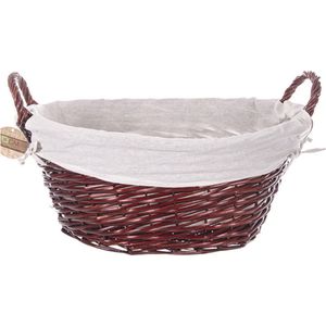 CM Cadeaumand - met handvaten - bruin mahoniehout - 58 x 45 x 32 cm - rietenmand