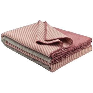 Plaids.shop - ODENSE - Wollen Deken - Roze-Lichtgrijs - 150x200cm