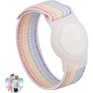 Premium Armband geschikt voor Apple AirTag voor Kinderen met Klittenband Sluiting Multicolor | AirTag-sleutelhanger Hoesje Kind | Polsband GPS Horloge Kind | Tracker Houder | Trackers Band | Kinder Horloge | Peuter | GPS Horloge Senioren