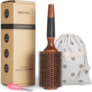 Ronde haarborstel voor föhnen en stijlen - Grote stylingborstel voor krullen en glans (2.8 inch)