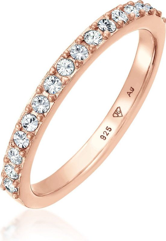 Elli - Damesring - Grijs - 56 MM - 925 Sterling Zilver - Swarovski®-kristallen