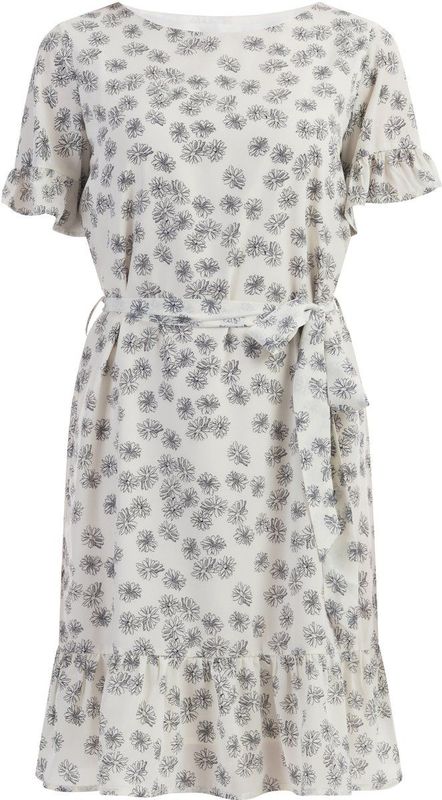 usha midi-jurk met ruches