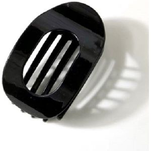 1 stuks 7cm platte zwarte glans haarklem voor vrouwen, gebogen glans haarklem, sterke glans haarklem met klauwen, lichtgewicht en comfortabel, antislip, voor dik en dun haar