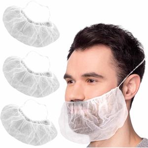 Wegwerp elastisch baardnet - 100 stuks voor mannen - ademend en hygiënisch