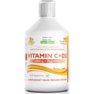 Swedish Nutra Vitamin C + D3 en Zinc - Vloeibaar Veganistisch - Boost jouw immuunsysteem - Voedingssupplement als drank