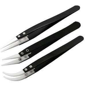 Roestvrij Staal Keramische Puntige Pincet - Set van 3 - Hoge Temperatuur Bestand