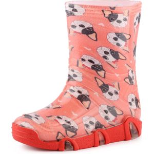 Ladeheid Kinder Regenlaarzen - Jongens Meisjes Antislip Zool - PVC -LA-ZT-SzuwarekBW - Pink Hunde - 25/26
