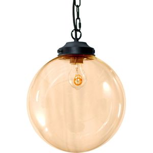 Metz Amber Glazen Design Hanglamp - ⌀30x32cm - Zwart