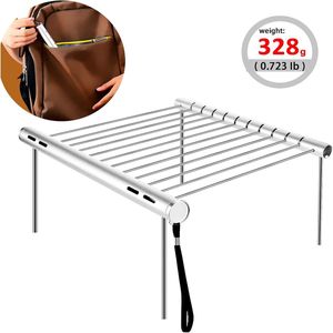 Barbecue Grilles, RVS Camping Grill - Draagbare opvouwbare BBQ - Compacte camping BBQ - Roestvrijstalen grill - Outdoor voor camping - Zilver - 1 stuk