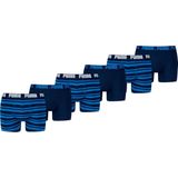 Puma Boxershorts Everyday Heritage Stripe - 6 pack Blauwe heren boxers - Heren Ondergoed - True Blue Combo - Maat S