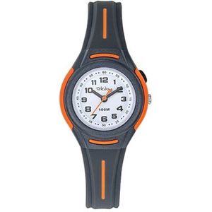 Tekday-kinderhorloge-Oranje/Grijs-Achtergrondverlichting-30MM-10ATM-Silicone band.