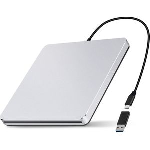 Taajirun - Externe DVD Speler - Externe DVD speler voor laptop - Universele DVD-speler - USB 3.0 & USB C Brander - Plug & Play - Werkt met Windows, MacOS & Linux