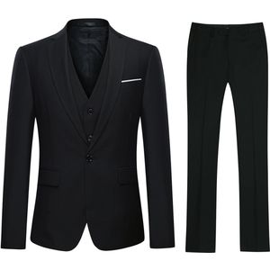 Allthemen Heren 3-Piece Suit - Heren casual pak voor zaken - XS