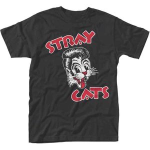 Stray Cats Heren Tshirt -XXXL- Cat Logo Zwart