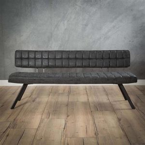 DH Interior Industriële Eetkamerbank Madrid 180 cm - Kunstleer - Industrieel - 180 x 54 x 83 cm