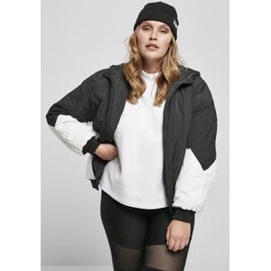 Urban Classics Damen Leichte Jacke Ladies Padded 2-Tone Batwing Jacket Black/White-XXL