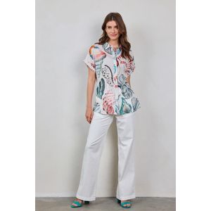 DIDI Dames Loose blouse Sierra in Offwhite with Ocean treasures XL print maat 40