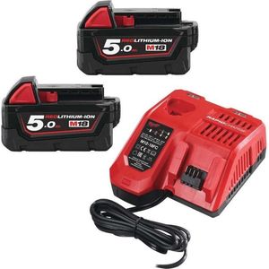 Milwaukee M18 NRG-502 18V Li-Ion accu starterset (2x 5.0Ah) + lader