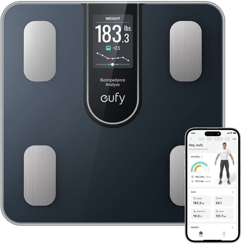 eufy - Smart Scale C20 - Bluetooth-weegschaal - TFT-scherm - Meet Gewicht en Lichaamsvet