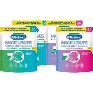 Dr. Beckmann - Magic Leaves Wasstrips - Voordeelset – Universeel 2 stuks - Colour 2 stuks – 80 Wasbeurten