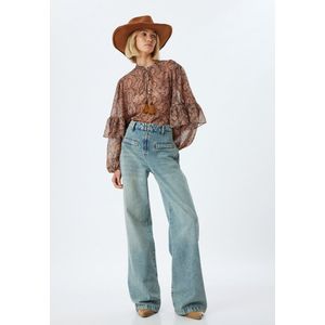 Hoge taille Brede pijpen Jeansbroek