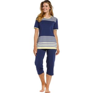 Pastunette dames shortama 3/4 broek Monica - 60 - Blauw