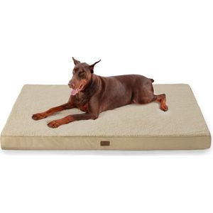 Goodivery ® Orthopedisch Hondenbed voor Grote Honden - Comfortabele Matras 137 x 111.5 x 10 cm, Wasbaar, Beige