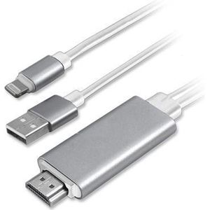 Video Converter Kabel - 8-pins naar HDMI + USB Powered - 2m - Grijs