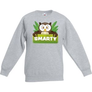 Smarty de uil sweater grijs voor kinderen - unisex - uilen trui - kinderkleding / kleding 152/164
