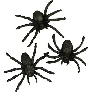 Creativ nep spinnen/spinnetjes 4 cm - zwart - 50x stuks - Horror/griezel thema decoratie beestjes