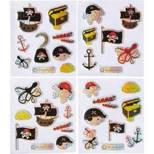 100 VELLEN Piraten Stickers - Circa 1000 Stickers - 4 Varianten - Uitdeelcadeaus - Traktatie voor Kinderen - Speelgoed