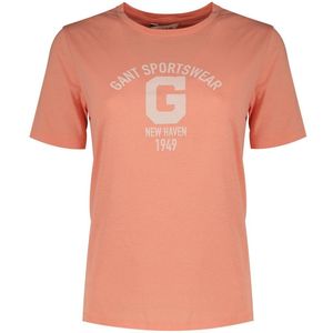 Gant Reg Logo T-shirt Met Korte Mouwen Roze XL Vrouw