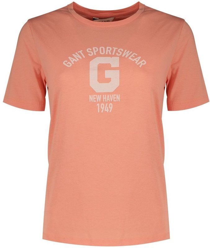 Gant Reg Logo T-shirt Met Korte Mouwen Roze XL Vrouw