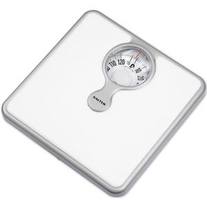 Weegschaal - Personenweegschaal Mechanische personenweegschaal met analoge wijzerplaat en vergrootglas - wit - 26 x 254 x 49 cm