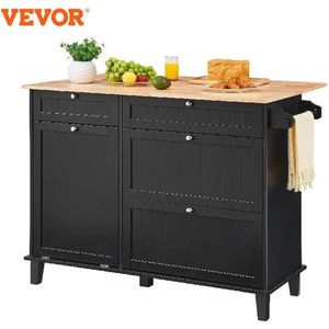 Bealive® Keuken Eiland - Kitchen island - Keuken kast - verplaatsbare keuken island - Inklap baar - Hout - 120 x 74 x 93 cm