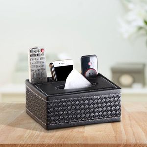 Tissue Box Holder, PU Leather Rectangular Large Tissue Dispenser for Facial Tissue, Napkins, Dryer Sheets, Desktop Tissue Paper Holder for Bathroom, Countertops, Vanity, Bedroom