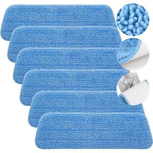 Mop Pads, 6 STKS Microfiber Mop Reinigingspads Vervanging Mop Pads Geschikt voor Natte en Droge Mops en Alle Spray Mops & Reveal Mops Wasbaar