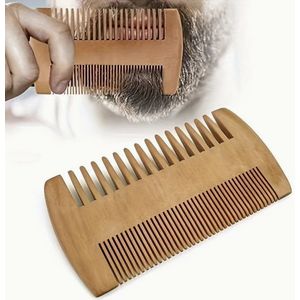 Cabantis Baardkam Dubbelzijdig - Barbier - Sandelhout - 5,5cm x 10cm - 1x