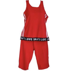 Hoogwaardige Dames Sportoutfit / Joggingsoutfit / Trainingsoutfit | 2-Delig Sportpak | Sportset | Fitness | Rood - M