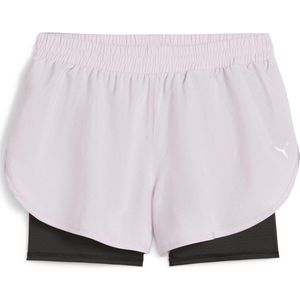 PUMA RUN FAVORITE WOVEN 2IN1 3 SHORT W Dames Sportbroek - PUMA Black-Grape Mist