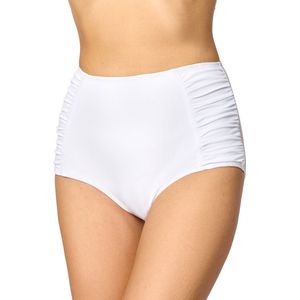 Merry Style Dames Zwembroek - Bikinibroekje - Elastische tailleband – Polyamide & Elastaan – Wit (0016) – 46 - MS-MS10-119-SL